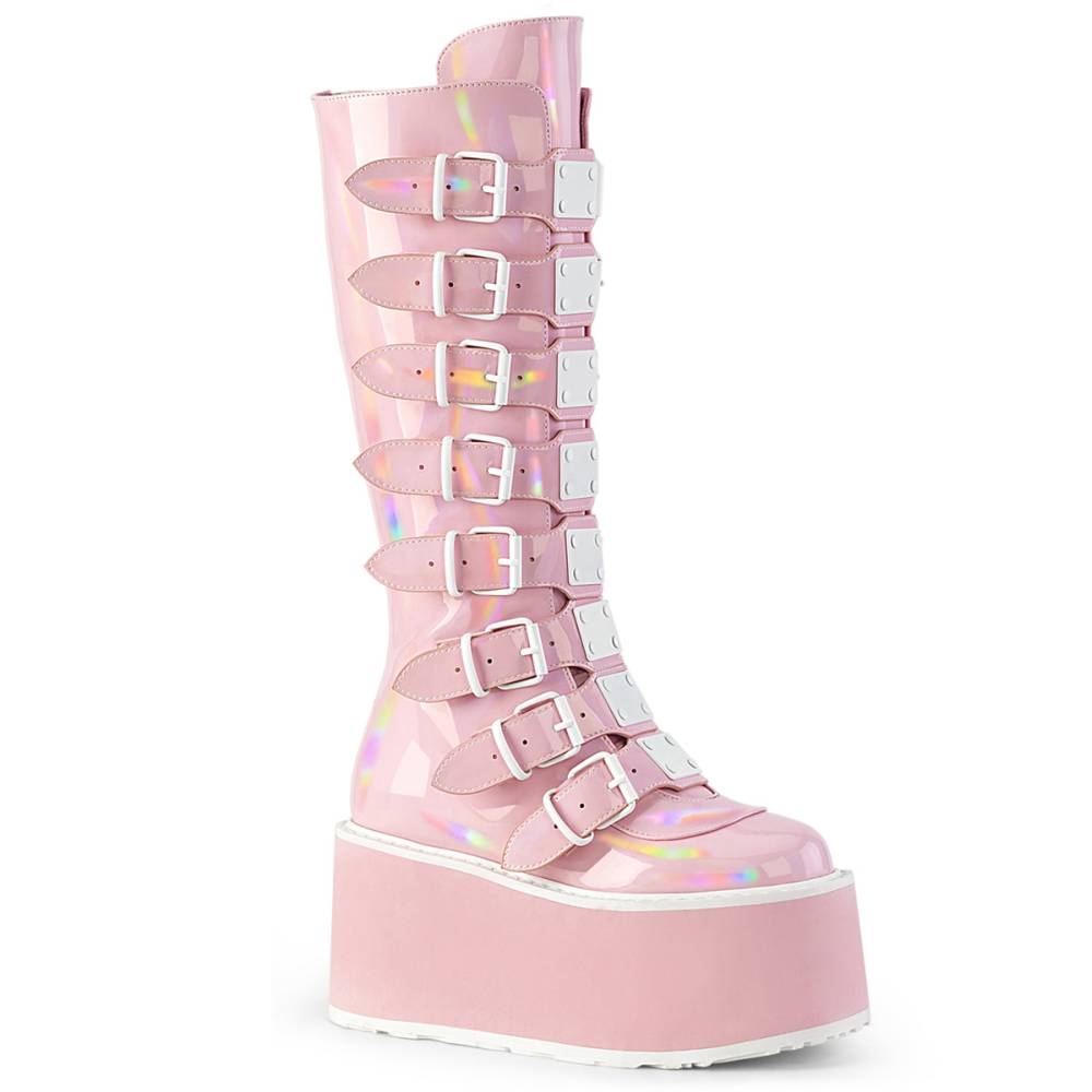 DemoniaCult - DAMNED-318 Bottes de plate-forme - Rose